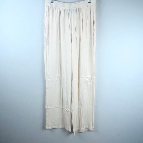 noracora Pants - NoraCora Cream Cotton Wide Leg Pants Medium